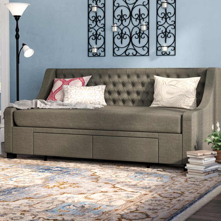 upholstered day bed with storage